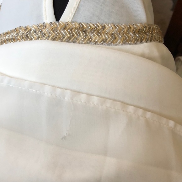 Beaded Neckline Ivory Top - Picture 5 of 5